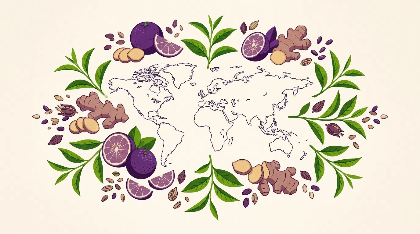Botanical ingredients from around the world for natural supplement for metabolic balance